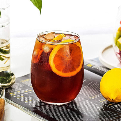 Bulk 10 Pcs Plastic Wine Glasses Stemless Reusable Clear Disposable Wine Cups Wholesale