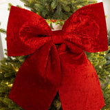 24x20 Inch Large Red Velvet Bow - Christmas Tree Ornament & Wedding/New Year Decor