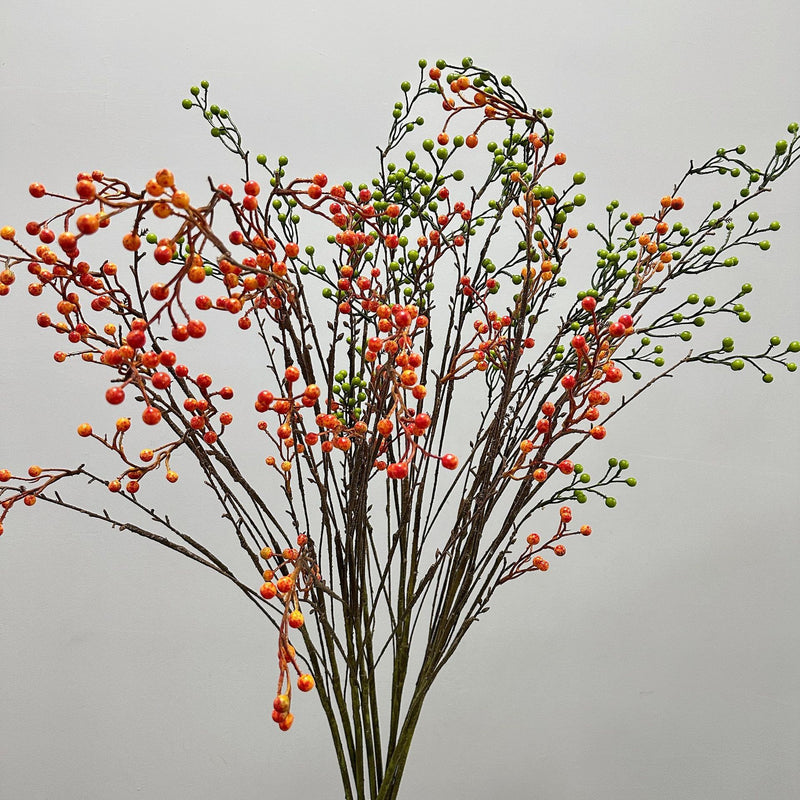 Artificial Red Berry Bush, 55" Long Faux Foam Berry Stems for Wedding Centerpieces, Home Decor, and Commercial Displays
