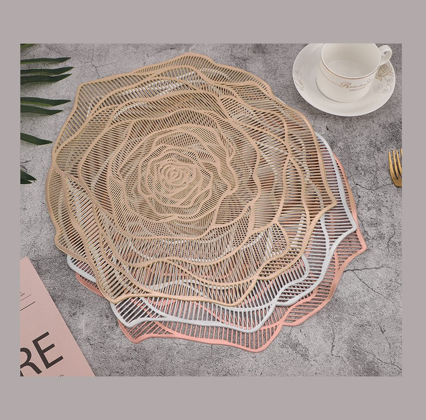 Bulk 2Pcs Irregularity Placemat Heat-Resistant PVC Placemat 15 inch Non-Slip Table Mats Wholesale