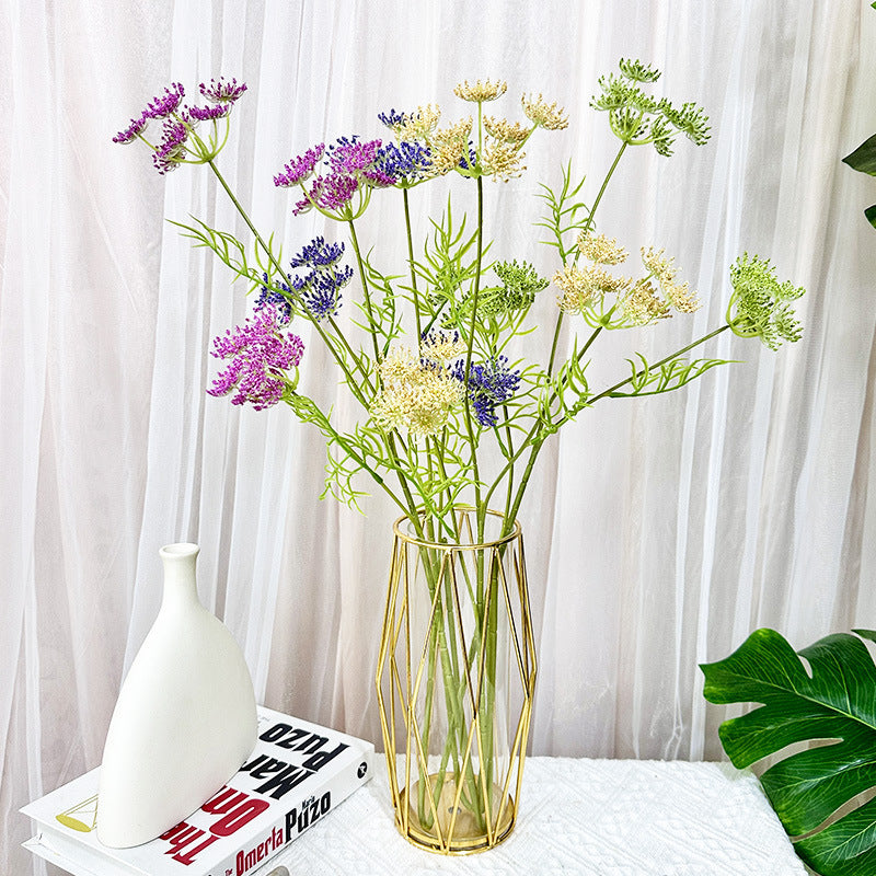 Single Stem Lace Artificial Flower, 75cm Tall with 24 Blooms, Perfect for Weddings, Home Decor, and Events
