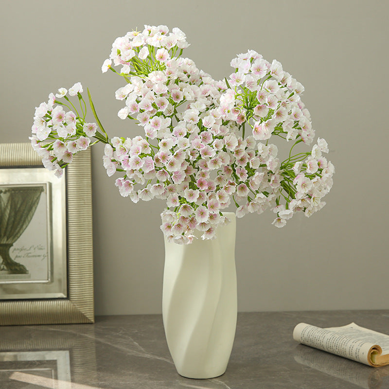Single Stem Artificial Carnation Flower with 3 Blooms, 28" Tall, Silk-Like Fabric, Modern Style for Home Decor, Weddings & Events