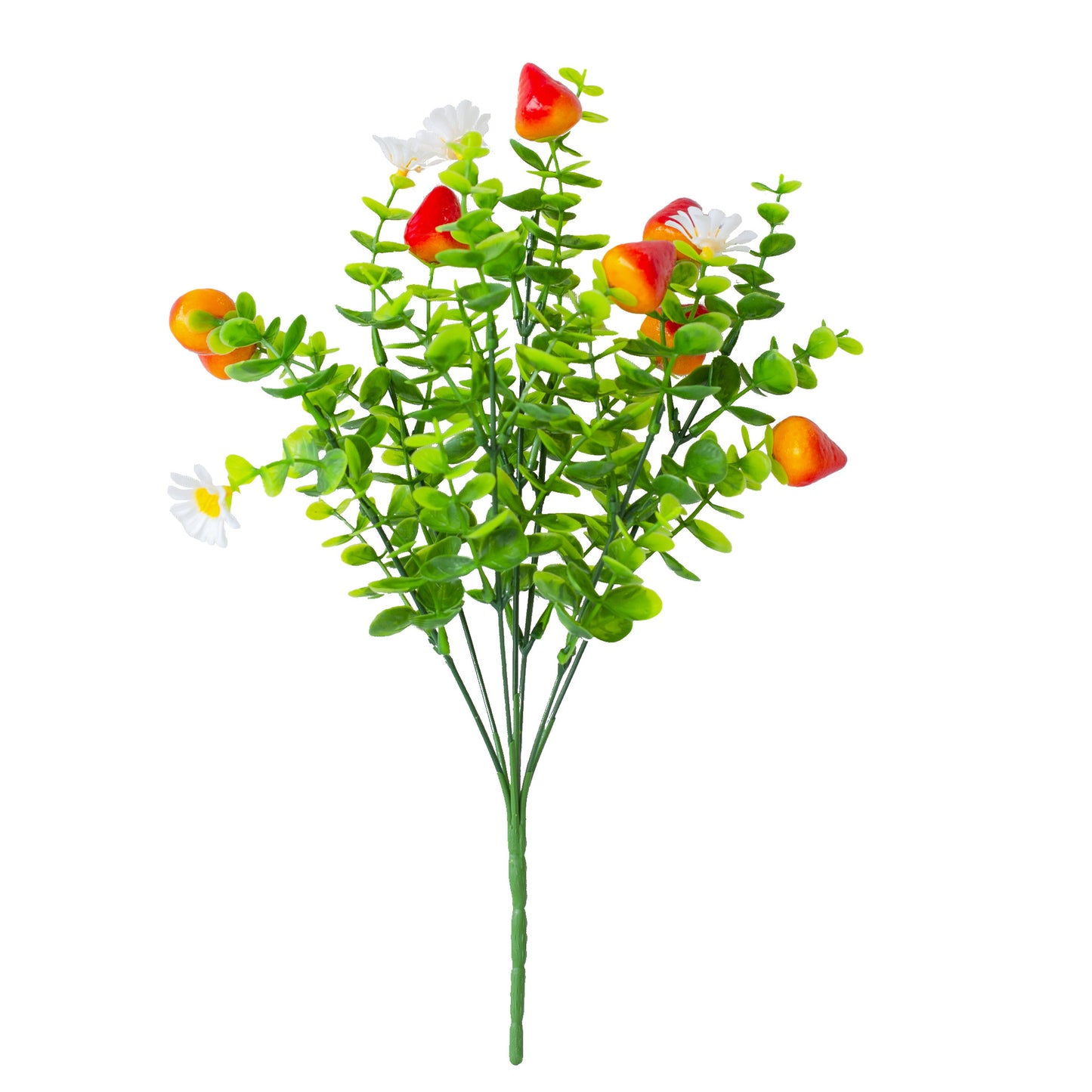 Wedding Decor Artificial Lemon Strawberry & Eucalyptus Bundle - 7 Stems per Bunch 5 Bunches per Pack 13.77" Faux Greenery for Bridal Bouquets Centerpieces