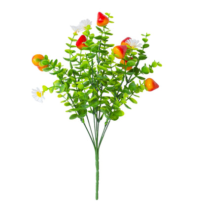 Wedding Decor Artificial Lemon Strawberry & Eucalyptus Bundle - 7 Stems per Bunch 5 Bunches per Pack 13.77" Faux Greenery for Bridal Bouquets Centerpieces