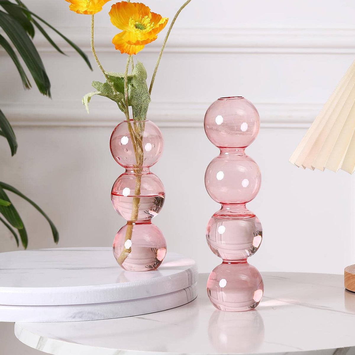 Bulk 2 Pack Hydroponic Flower Vase Transparent Balls Shape Glass Vase for Weddings Party Events Home Decor Wholesale