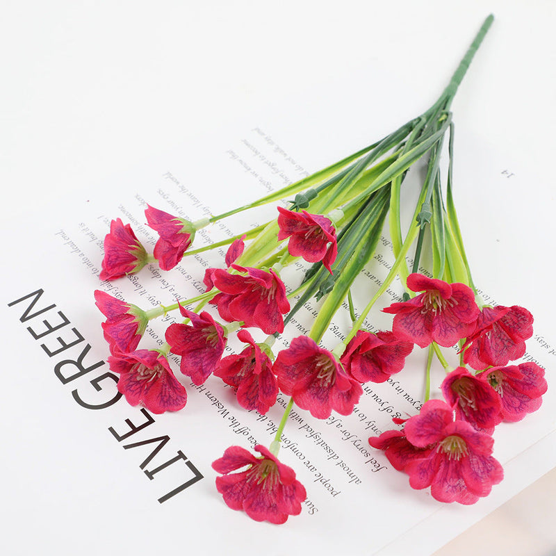 3 Pcs Artificial Silk Violet Branch Bouquet February Birth Flower Bulk