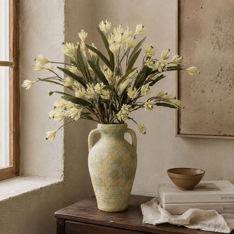 24" Artificial Magnolia Bush with 9 Blooms, Realistic Silk Floral Arrangement for Home Decor, Wedding Centerpieces, Hotel Styling