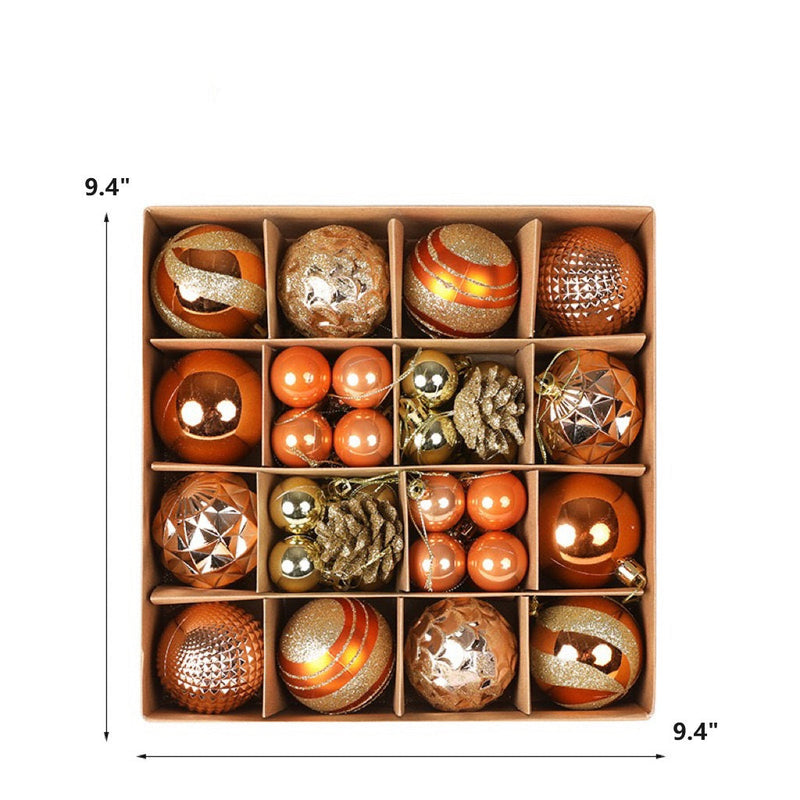 44 Pcs Christmas Ball Ornaments Set with Storage Box - Red, Green, Gold, 2 Inch Artificial Holiday Decor