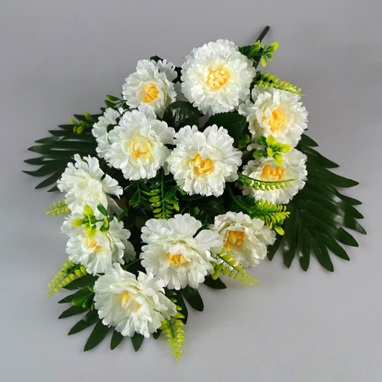 Artificial Peony Bush with 12 Blooms, Silk-Like Fabric, 20" Tall, Modern Style for Weddings, Home Decor, and Events
