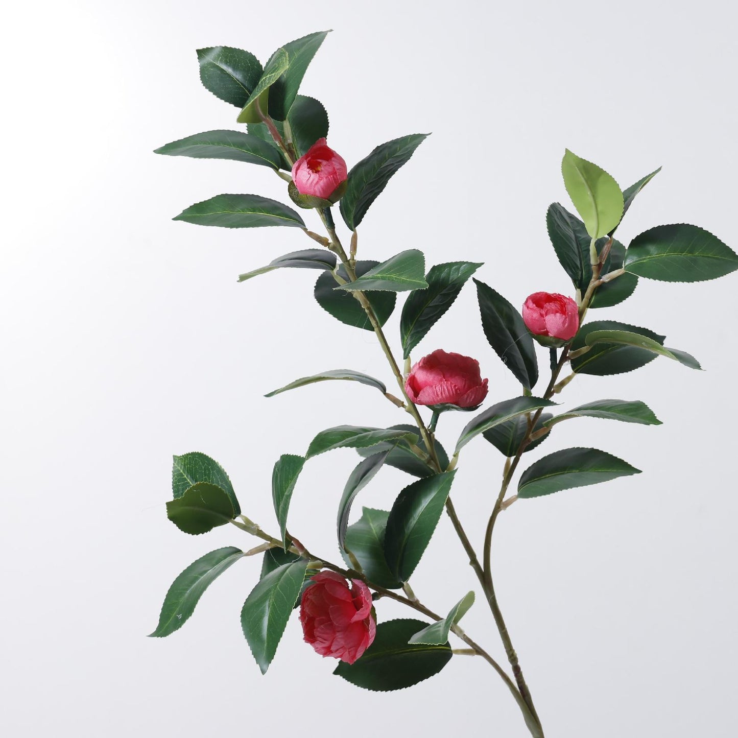 Artificial Camellia Flower Stem - 3-Stem 4-Bloom 25.6" Faux Perfume Camellia Decor for Living Room Home Accents