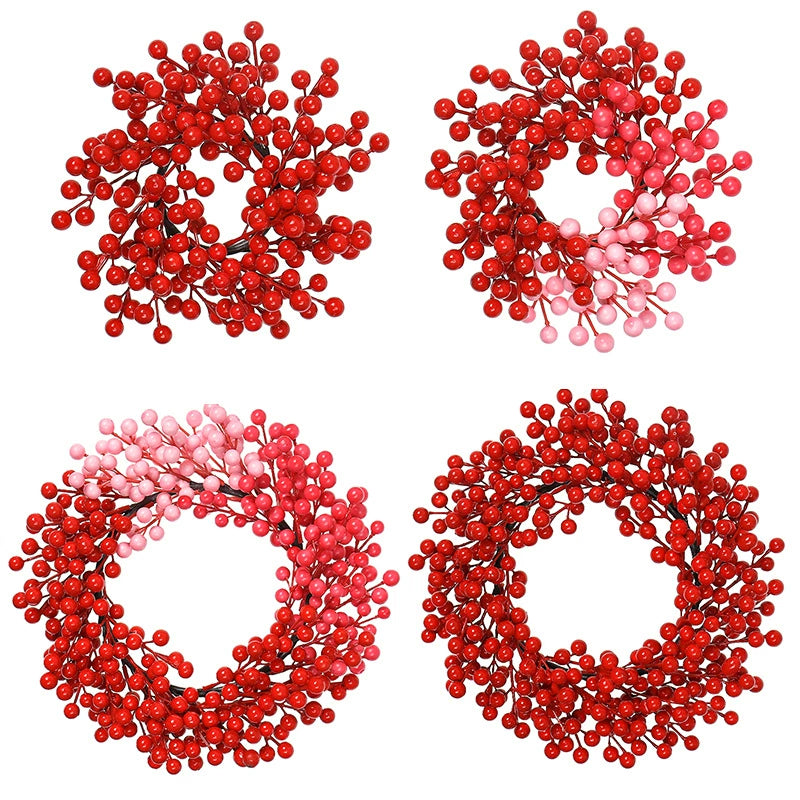 Festive Red Berry Christmas Wreath, Lifelike Faux Holiday Wreath for Front Door, Rustic Winter Decor, Farmhouse & Wedding Accent