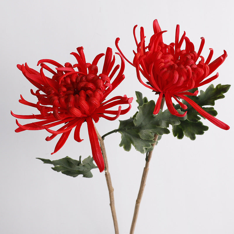 Single Stem PU Chrysanthemum Artificial Flower, 28" Tall, Perfect for Weddings, Events, and Indoor Decor