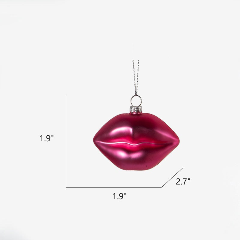 Bulk Christmas Ornaments 12 Pcs Glass Glitter Lips Unicorn Hanging Decorations with String Holiday Decor