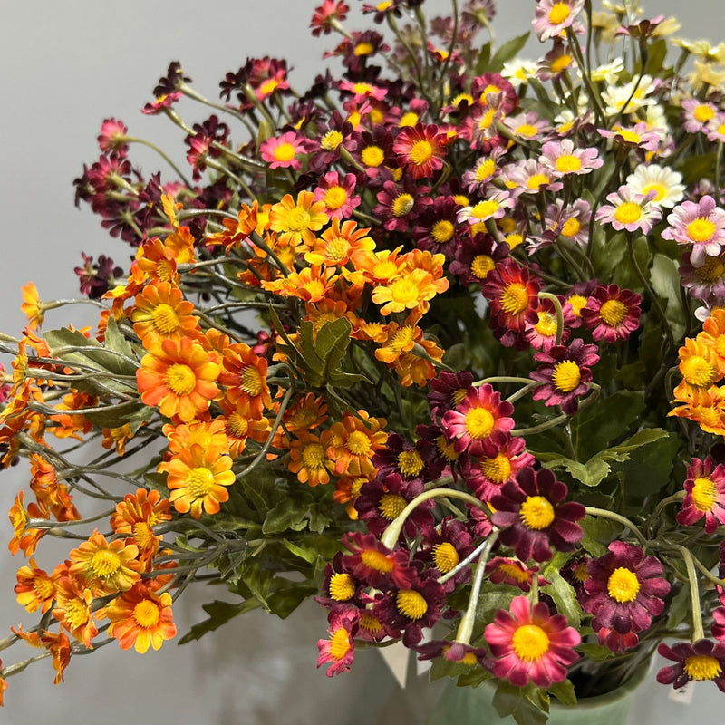Single Stem Daisy Bush with 50 Blooms, 23" Tall, Silk-Like Fabric, Perfect for Weddings, Events, and Home Decor