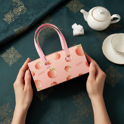 Bridesmaid & Groomsman Wedding Favor Box - Peachy Design Handheld Gift Box (2 Sizes)