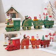 Wooden Train Toy DIY Christmas Ornaments for Kids, Bulk Xmas Table Decor, Wholesale Set