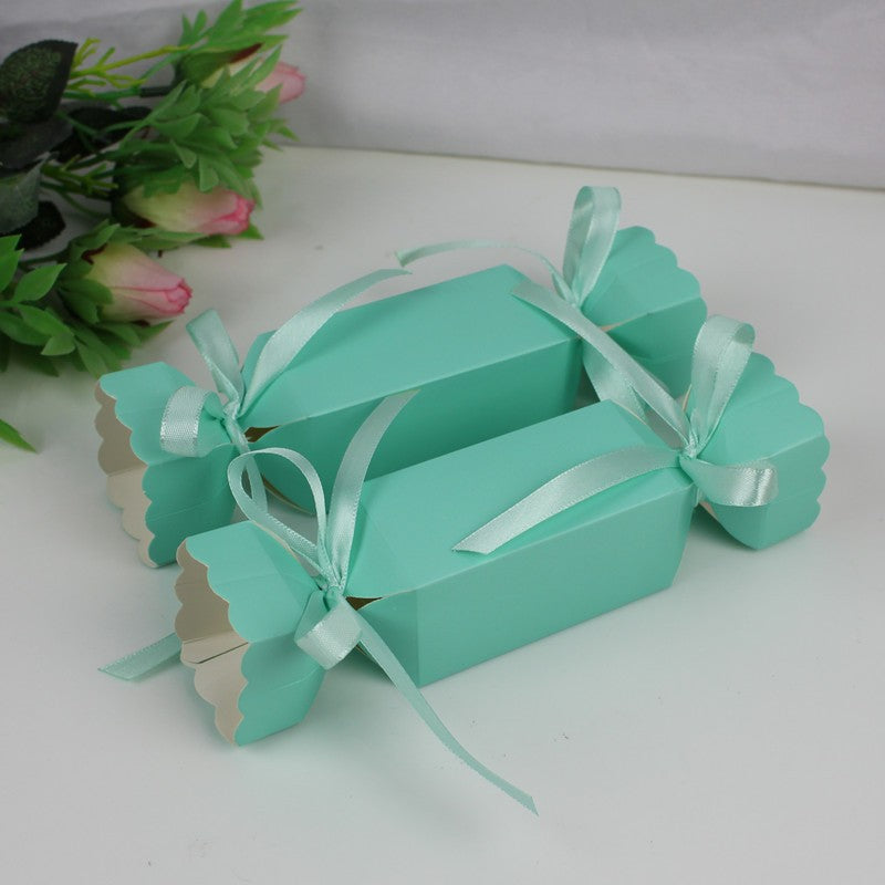 Bulk 100 Pcs Candy Shaped Gifts Boxes with Ribbon for Wedding Party Wrap Bag Wholesale