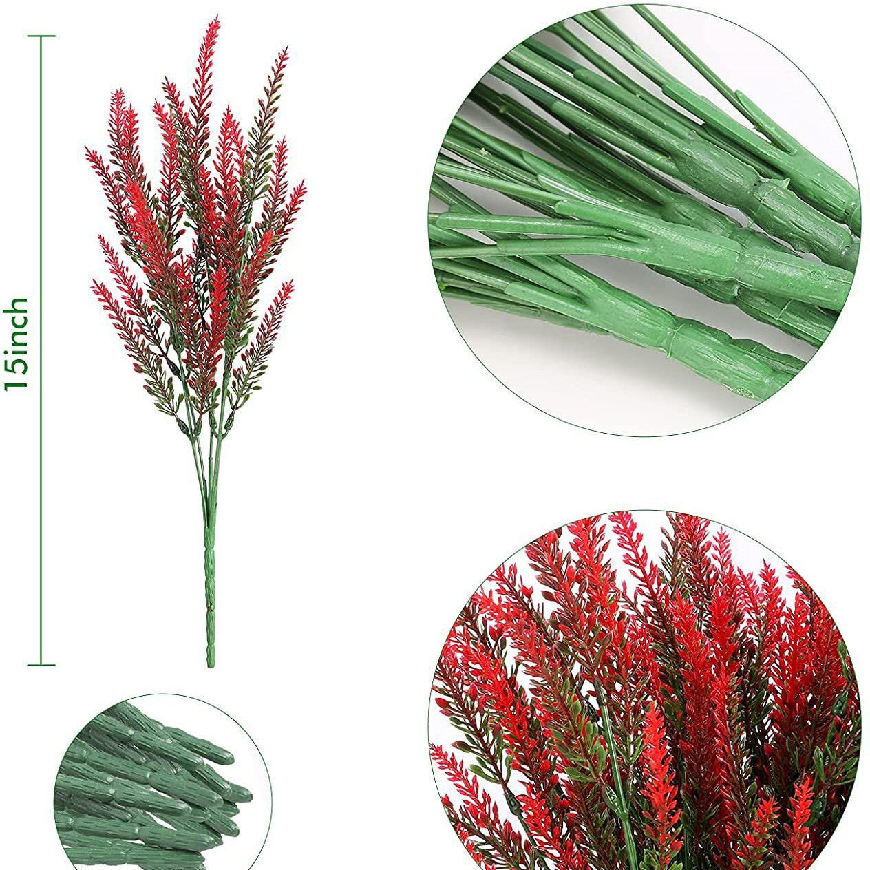 Bulk 10 Pcs Lavender Artificial Flowers Real Touch Silk Stems UV Coating Weatherproof  Plants for Outdoor Window Boxes Farmhouse Wholesale