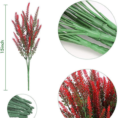 Bulk 10 Pcs Lavender Artificial Flowers Real Touch Silk Stems UV Coating Weatherproof  Plants for Outdoor Window Boxes Farmhouse Wholesale