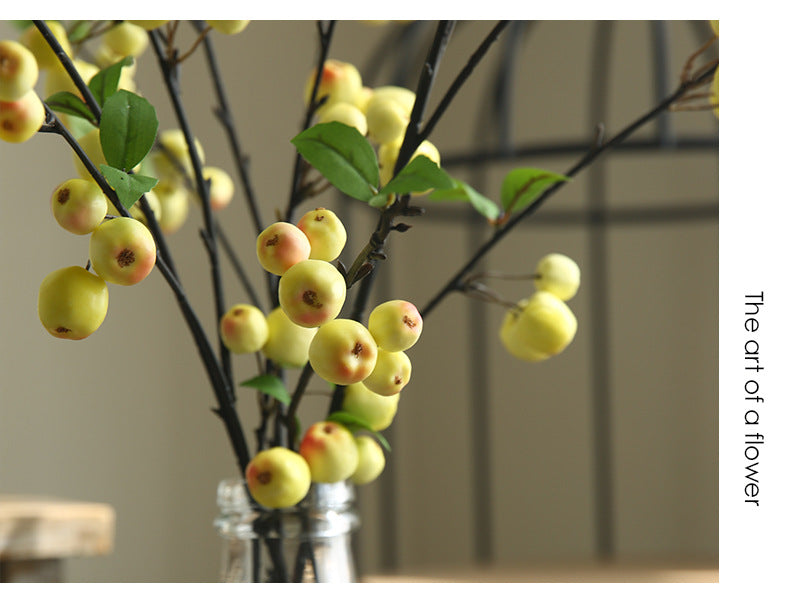 Artificial Crabapple Stem with 36 Blooms, 41" Long Single Branch Faux Silk Floral, Rustic Decor for Home Wedding Centerpiece