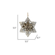 Wood Hollow-Out Snowflake Christmas Ornaments with Pine Cone, Bulk Xmas Tree Hanging Decorations, 10 Pcs