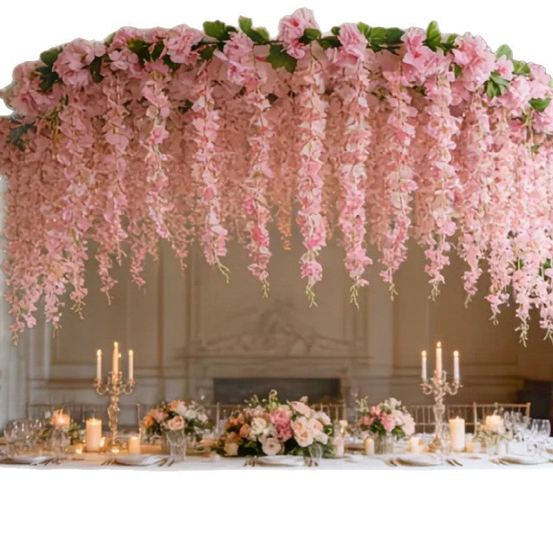 Artificial Wisteria Garland Vine, Silk-Like Fabric, 91" Long, Indoor Decor for Home, Wedding, or Events