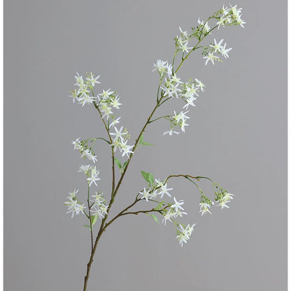 49.2 Inch Artificial Water Jasmine Flowers, Realistic Petals & Green Leaves, for Home Decor, Wedding, Garden, Party Decoration