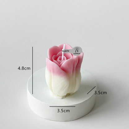 Valentine’s Day Tulip Candle Decor - Romantic Ambiance Accent for V-Day Tables & Bedrooms