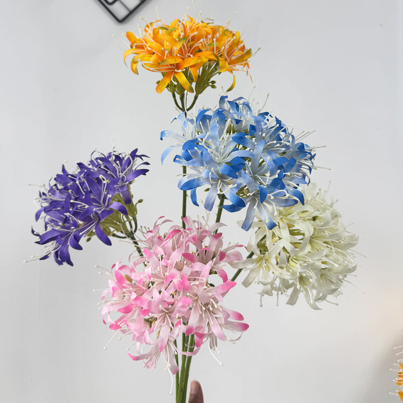 26" Lycoris Radiata Artificial Flower Bush, Retro Faux Silk Decor for Weddings, Events, and Home Styling