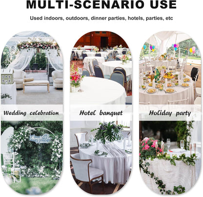 Bulk 3 Pcs Round Tablecloths Heavy Duty Polyester Washable Table Covers for Wedding Receptions Banquet Events & Birthday Parties Stain Resistant Spillproof Fabric for Dining Catering Wholesale