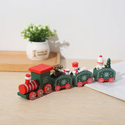 3 Pcs Christmas Mini Train Decor Set with Snowman Ornament for Holiday Party Decoration