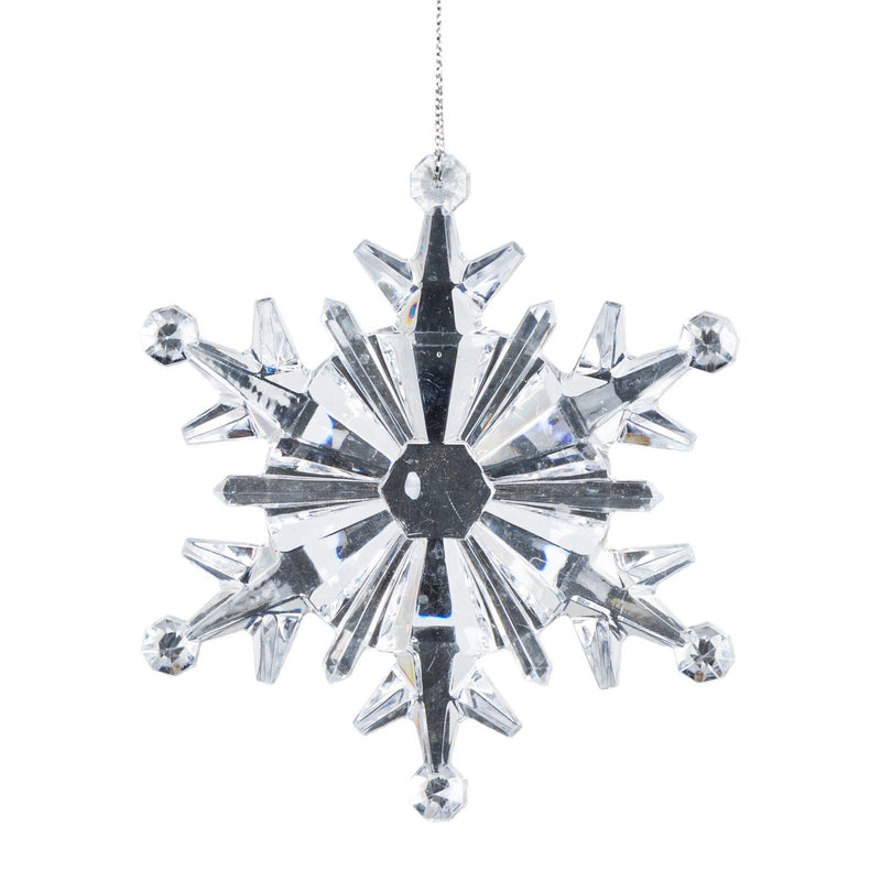 Clear Acrylic Crystal Snowflake Hanging Ornaments for Christmas Tree Decor, Bulk Quantity
