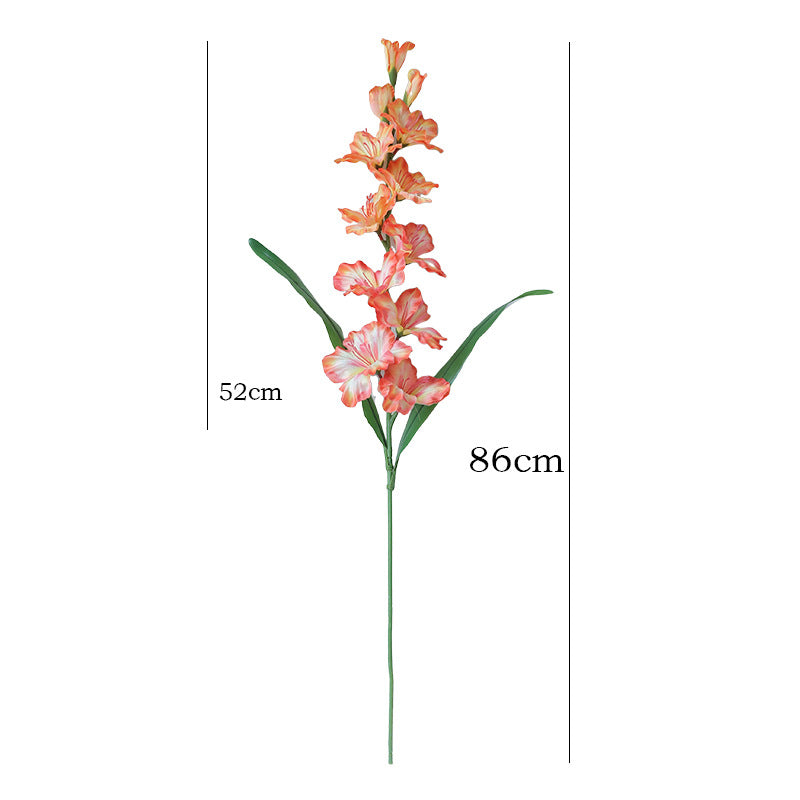 Single Stem Faux Silk Gladiolus, 34" Tall with 12 Blooms, Modern Floral Decor for Weddings, Home & Events