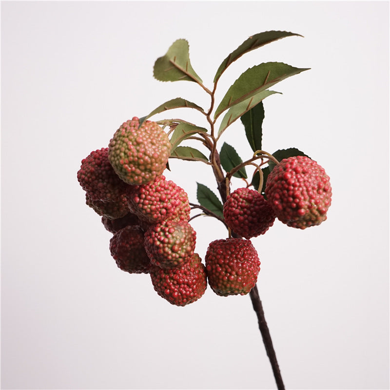 Artificial Lychee Branches with Fruit - Lifelike Decor for Living Room Floral Arrangements & Country - Style Displays