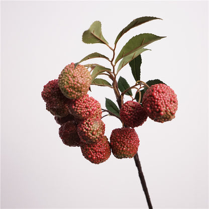 Artificial Lychee Branches with Fruit - Lifelike Decor for Living Room Floral Arrangements & Country - Style Displays