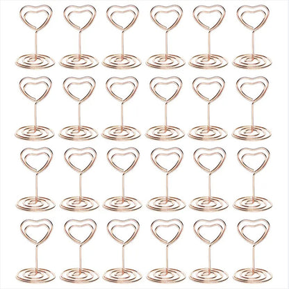Bulk 24Pcs Gold Table Number Holders Metal Wedding Centerpiece with Secure Clip for Reception Birthday Party Decor Wholesale