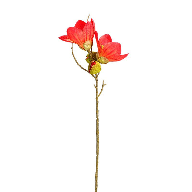 Single Stem Argentine Kapok Faux Silk Flower, 17" Tall, 4 Blooms, Perfect for Home Decor, Weddings, and Events