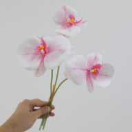 Premium 3D Film Artificial Butterfly Orchid Bouquets - 5 Bunches (3 Stems per Bunch) for Home & Wedding Decor