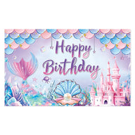 Mermaid Birthday Party Decorations for Kids - Banner Backdrop & Garlands | Magical Underwater Theme