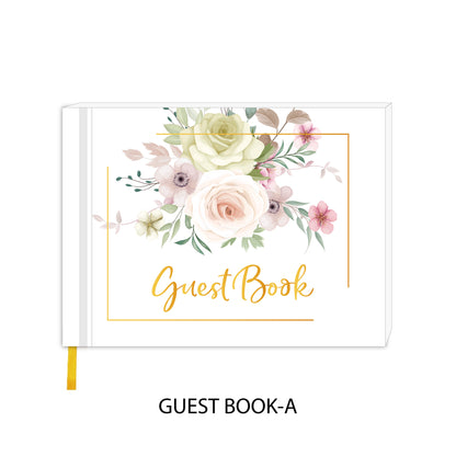 Minimalist Wedding Guest Book - Spiral Bound with Gold Foil 120 Pages