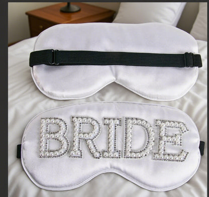 Bride Pearl Letter Sleep Mask - 4.7x9.1 Inch | Wedding Party Decor & Sleep Essential
