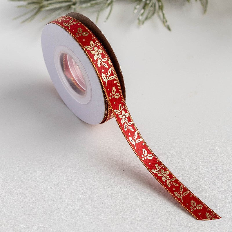 10 Yards Christmas Grosgrain Ribbon Bulk for Gift Wrapping Crafts DIY Holiday Decorations