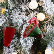 10 Pcs Christmas Ornaments Wine Glass Hanging Decorations for Xmas Party Decor