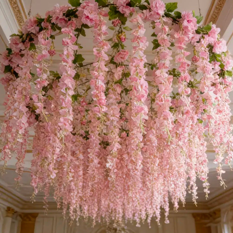Artificial Wisteria Garland Vine, Silk-Like Fabric, 91" Long, Indoor Decor for Home, Wedding, or Events
