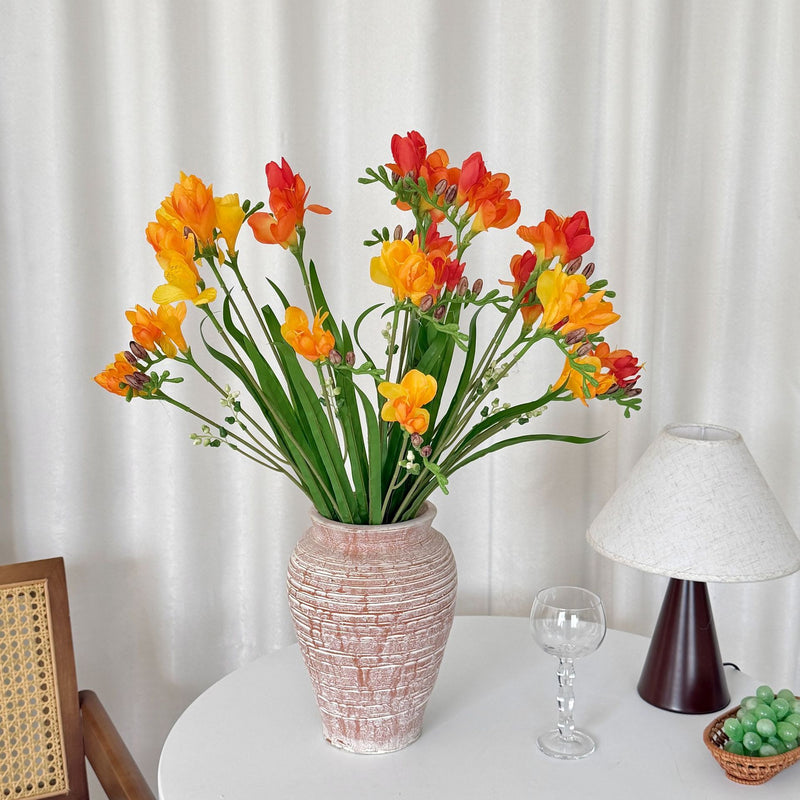 24" Faux Silk Orchid Bush with 6 Blooms, Modern Home Decor, Wedding & Event Styling