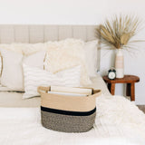 Premium Handwoven Cotton Basket Multi Purpose Storage Organizer for Dog Toys Living Room Nursery & Home Décor