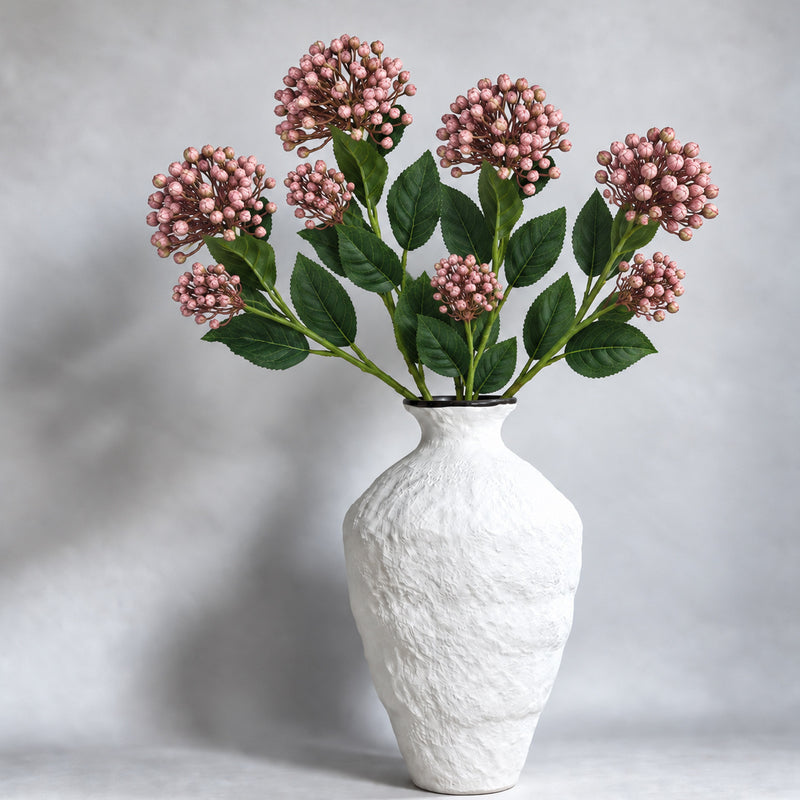 Artificial Wild Berry Bush with Leaves, 2 Berry Clusters, Plastic, for Wedding, Home & Window Display