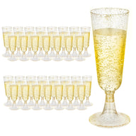 Bulk 25 Pcs Disposable Champagne Cups 2025 Crystal Clear Acrylic Toasting Flutes Non-Slip for Wedding Receptions&NYE Party Decor Wholesale