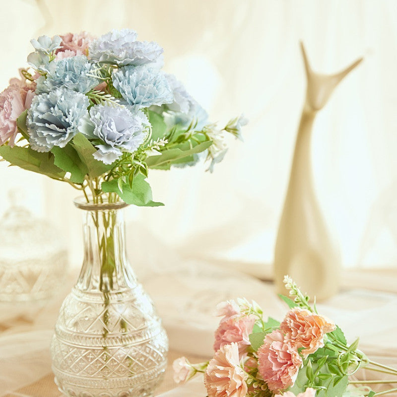12 Inch Artificial Silk Carnation Flowers Bush, Bulk Wholesale Floral Arrangement