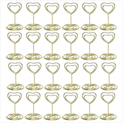 Bulk 24Pcs Gold Table Number Holders Metal Wedding Centerpiece with Secure Clip for Reception Birthday Party Decor Wholesale